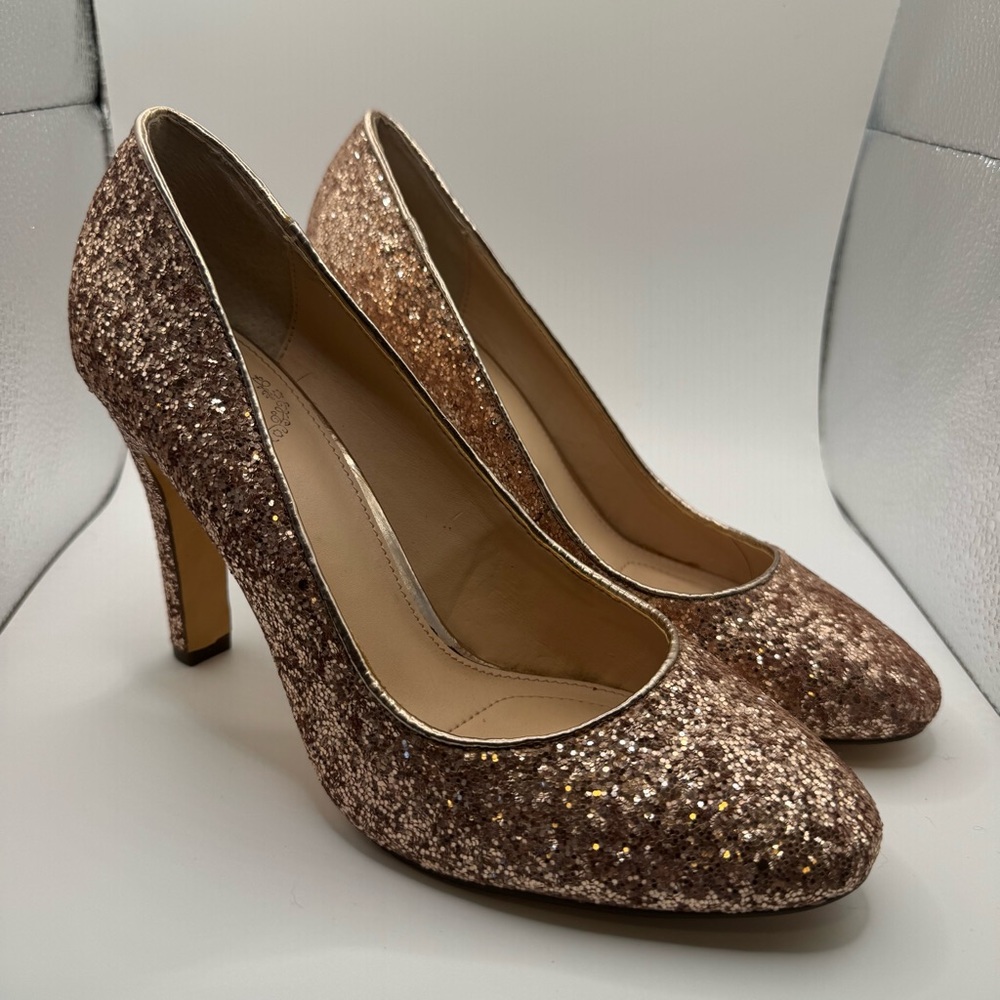 Elegant Rose Gold Glitter Pumps I. Miller 6.5